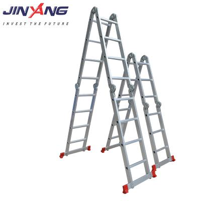 China JINYANG JY-L-403 Folding Ladders 2-8 STEPS Aluminum Universal Small Ladder Joints for sale