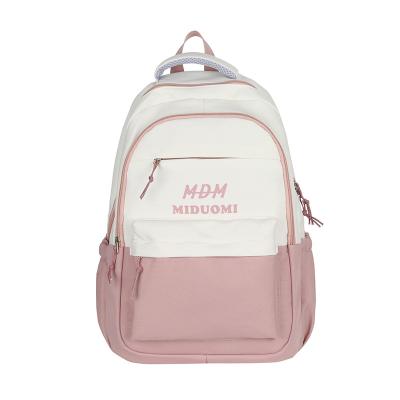 China Nylon Hot Selling Large and High School Students Schoolbags Girls Boys Girls School Bags Color Matching Backpack for sale