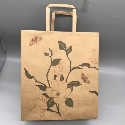 China Custom Logo Paper Bag Food Wrapping Paper Shopping Bag High Quality Square Shape Eco-friendly Manufacturers Packaging Bag for sale