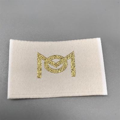 China Low Price Customized Shiny Gold Thread Embroidery Label Garment Labels Eco - Friendly for sale