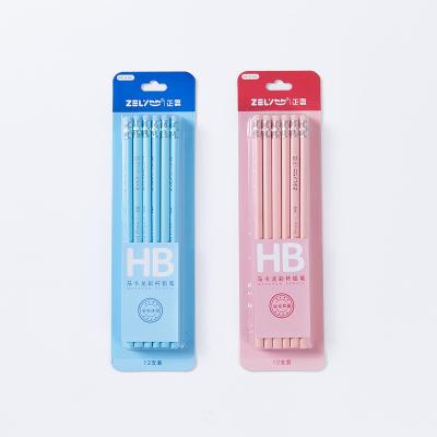 China ZL401 Promotional Cheap Wooden Pencils Macaron Color Pen Holder HB Free Eco-friendly Pencil With Colorful Eraser for sale