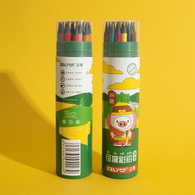 China Kids Promotion ZL223 24 Colors Wooden Popular Luxury Hand Painted Free Red Rod Custom Pencil Lapices For Doodling for sale