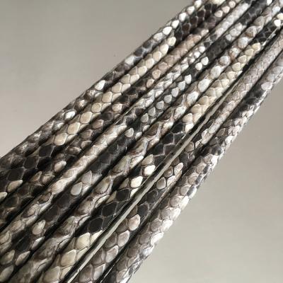 China Luxury genuine python leather rope 4MM 5MM 6MM python leather cord for bracelet making for sale