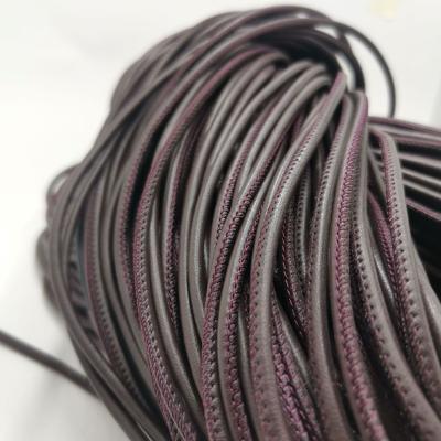 China Manufacturer Supplier DIY Fashionable Jewelry Quilted Round Thick Nappa Leather Cord for sale