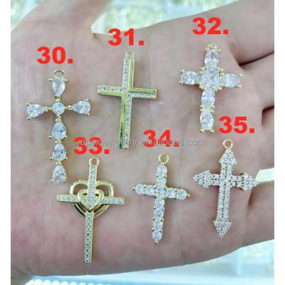 China 2021 Custom Jesus Cross Pendant Necklace Jewelery Vintage Zircon Christmas Religious Wholesale Pendant for sale