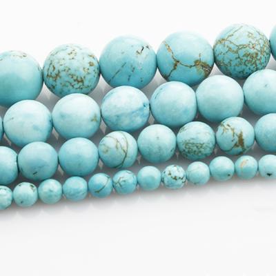 China Raw Wholesale Persian Stone 4mm 6mm 8mm 10mm Natural Color 12mm White Persian Turquoise Stone Jewelry for sale