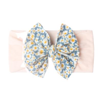 China European and American cute nylon polyester material hair bow baby style baby bows girls accessories headband hair band for sale