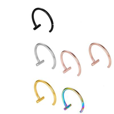 China All Hot Sale 2021 Used Stainless Steel C-Shaped Lip Ring No Hole False Lip Piercing Hip Hop Jewelry for sale