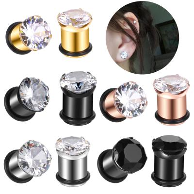 China No Allergy Stainless Steel Ear Tunnel Plugs Zircon Ear Plugs Tunnel Sofinstagram Earlobe Piercing for sale