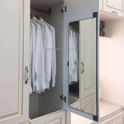 China No Spoke Needed Simple Design Rotating Slide Mounted Wardrobe Mirror Pull Out Wall Mirror for sale