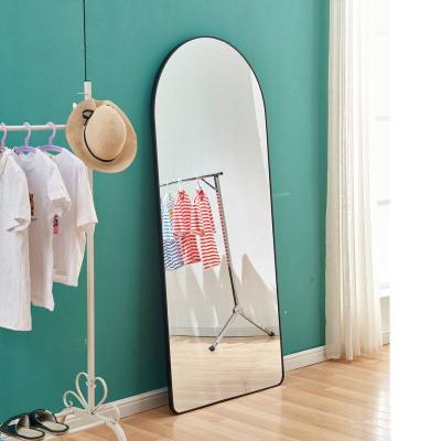 China Industrial Aluminum Arch Frame Floor Standing Mirror For Bedroom for sale