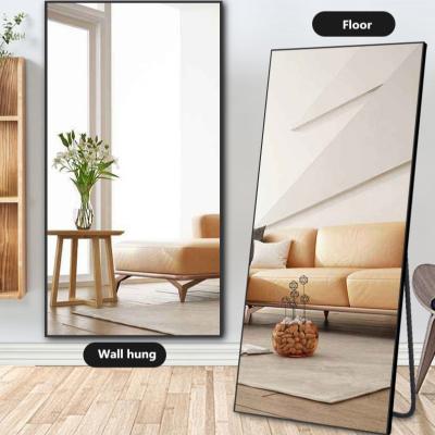 China Industrial Direct Cheap Gold Frame Wardrobe Factory Wall Hanging Full Standing Mirror for sale