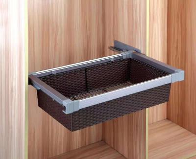 China Traditional Wardrobe Accessories Pull Out Wicker Basket Soft Narrow Drawer for sale