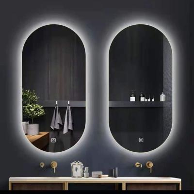 China Bathroom magnifying mirror led 500mm and 600*800mm smart touch screen backlit glass cosmetic mirror for sale