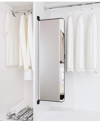 China Wardrobe Space Saving Industrial Unit Rotate Full Body Length Folding Mirror Glass for sale