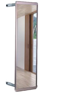 China Industrial Space Saving Framed Closet Integral Rotation Pull Out Mirror With Runner for sale