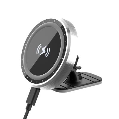 China Fast Charging Mobile Phone Magnetic Wireless Charger 12 Speed ​​15W Car Charger Fast Wireless Charger for sale