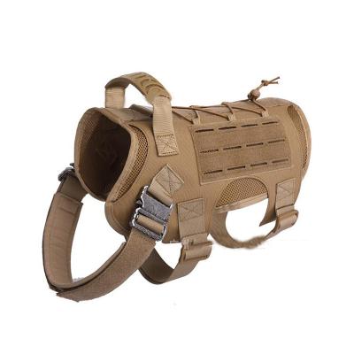 China Large Dog Harness Military Stocked Pet No Pull Dog Harness 1000D Nylon Waterproof Hard Tactical K9 Harness for sale