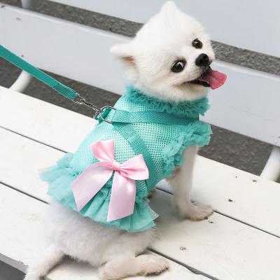 China Durable Pet Accessories Polyester Dog Dress Harness Custom Breathable Dog Harness And Leash Pet Harness Set for sale