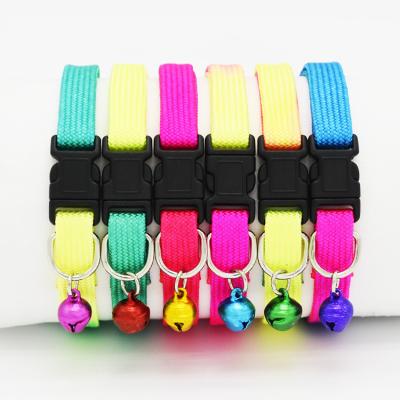 China Wholesale Pet Product Dog Accessories Reflective Pet Collars With Bell Nylon Cat Colorful Collar for sale