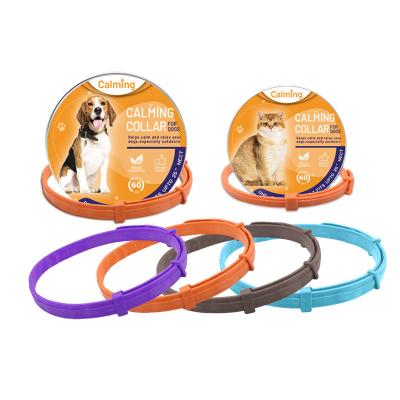 China Dog Accessories Pet Innovations Products Detachable Adjustable Nature Cat Calming Collar Waterproof Silicone Safe Calming Collar for sale