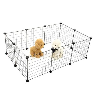 China DIY Breathable Indoor Combination Folding Free Metal Pet Cage Iron Net Fence For Dog Cat Play for sale