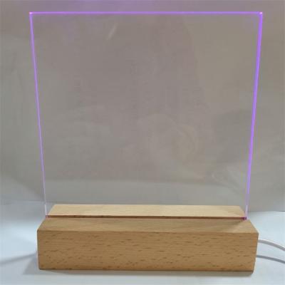 China 2022 New Arrival Minimalist 3D Led Base USB Beech Wood Lamp Fill Stand With Rechargeable Battery For Acrylic Light Base for sale