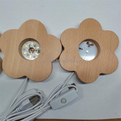 China Europe Customized 7 Color Change is Controlled by Switch 3D LED Beech Lamp Holder for Resin Crystal for sale