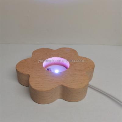 China Europe Custom Round Rectangle Custom Shape 3D LED Beech Lamp Base For Resin Crystal for sale