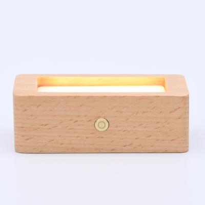 China 2021 Hot Sale Modern Acrylic Wooden Base 3D LED Night Light Lamp Decorative Table Bedside Lamp for sale