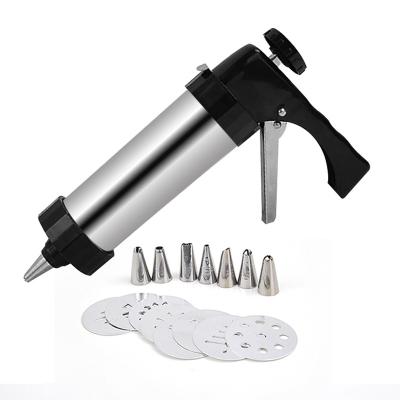 China Biscuit Press Set, Disposable Gun Kit Biscuit Press Gun Set for Diy Decorating and Cookie Press Maker Stainless Steel Biscuit Maker for sale