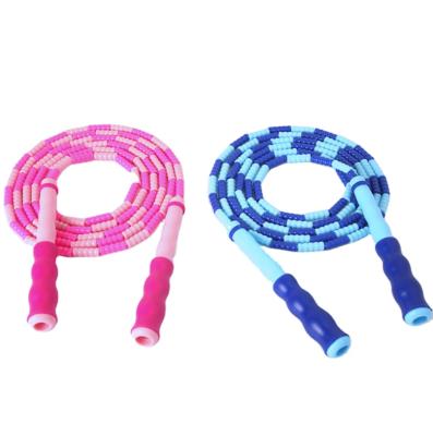 China Durable Kids Plastic Segmented Soft Beaded Adjustable Jump Rope Fitness Tangle Free Rope for sale