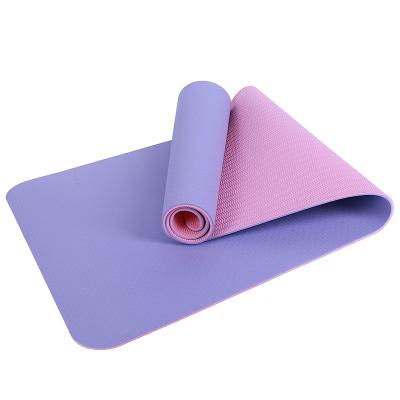 China Professional Line Yoga Mat Beginner Sports Fitness Durable Two Color Stripe Posture Dance Thick Non-Slip Mat for sale