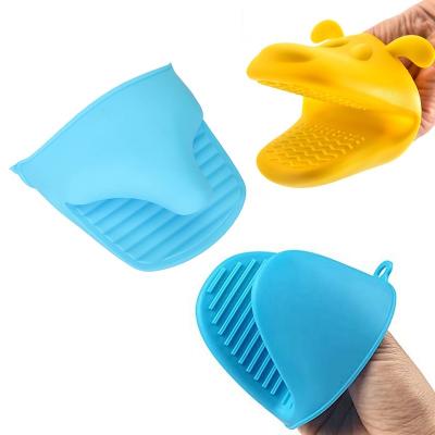 China Eco-friendly Oven Glove Silicone Pot Holder Heat Resistant Covers Mini Oven Mitts Non Slip Pinch For BBQ for sale