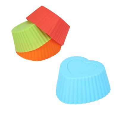 China 2 inch Viable Mini Cupcake Muffin Baking Cups Nonstick Silicone Heart Shaped Mini Tart Pan Liners for sale