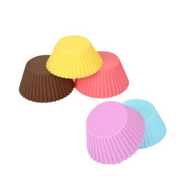 China 2 Inch Cups Cupcake Pan Molds Mini Round Silicone Cupcake Viable Reusable Baking Liners for sale