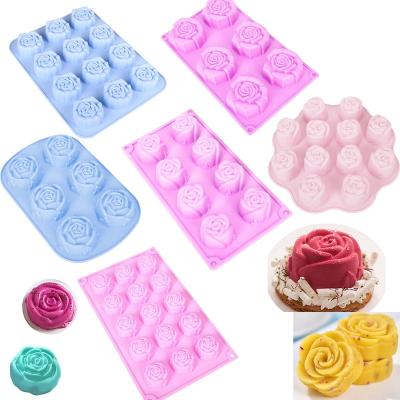 China Viable Rose DIY Soap Silicone Mold For Handmade Jelly Pudding Chocolate Muffine Soap Cake for sale