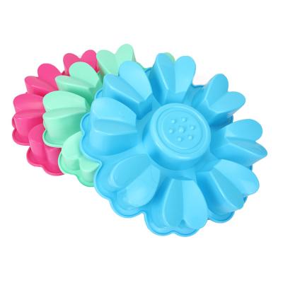 China 10 Inch Viable Handmade Silicone Soap Sunflower Heart DIY Molds Baking Mold For Soap Making for sale