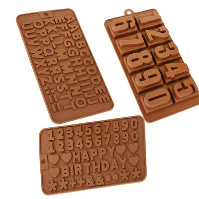 China Viable Wholesale Food Grade Silicone Mold and Number Letter Molds Chocolate Letter Molds For Cake Decorating for sale