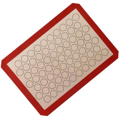 China Viable Silicone Macaron Baking Decorating Baking Tools Reusable Circle Mats Heat Resistant Design Non-Stick Silicone Fiberglass Mat for sale