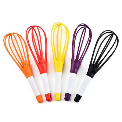 China Viable Rotating Folding Silicone Beater 2-in-1 Beater Manual Egg Beater Kitchen Cooking Mixer Manual Cake Cream Baking Tool for sale