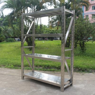 China 3 Tier Corrosion Protection Stainless Steel Or Custom Warehouse Storage Racks Metal Shelving Workshop for sale