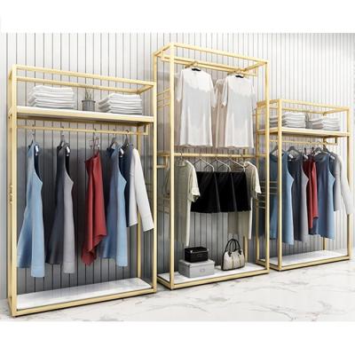 China Modern Stylish Colthes Boutique Rack Display Furniture Retail Display Clothes Rack For Clothing Store Fitting Room for sale