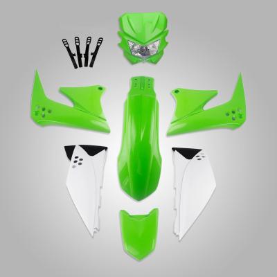 China ABS Plastic 7PC Plastic Fairing Kit Side Cover Fender Headlight Set For Kawasaki KLX 150 for sale