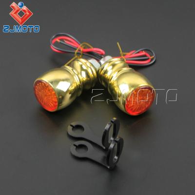 China Durable Universal Motorcycle LED Brass Turn Signal Light Signal Light For Harley Suzuk Yamaha Motorcycle for sale