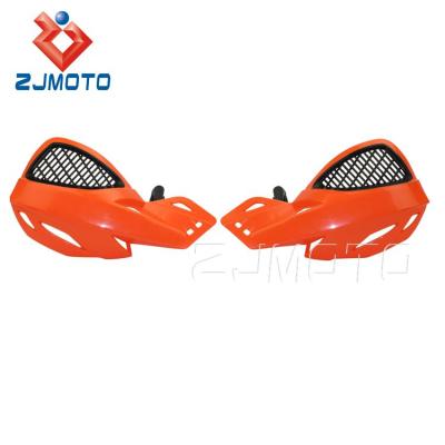 China Heavy Duty ABS Motorbike Handguards Off Road Dirt Bike Scooter ATV MX Motocross Motorcycle Orange Plastic Hand Guards ZJMOTO for sale