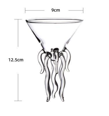 China CLASSIC Single Stem High Glass Cocktail Jellyfish Martini Cocktail Cup Clear Glass Cup In Bar for sale