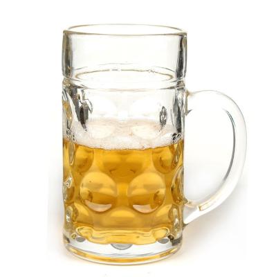 China Large Capacity Minimalist Beer Glass With Handle 1000ML Large Beer Festival Purpose Beer Glass Cup Mug for sale