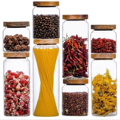 China High Freshness Preservation Borosilicate Storage Jar Home Kitchen Use Glass Canisters Food Storage Sealed Clear Glass Jar for sale