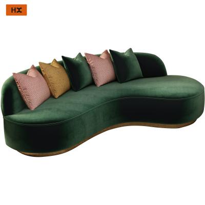 China Modern Green Italian Convertible Leg Canvas Sofa Metal Sofa Living Room Hotel Lobby Sofa Furniture for sale